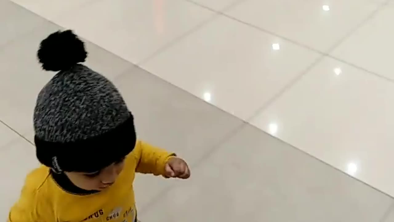 Pakistani baby Taimoor 1st outdoor walk at Lyallpur Galleria Faisalabad