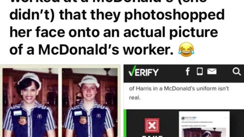 Liberals fake Kamala McDonald’s picture 🤣