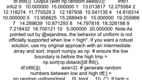 Dataframe Replace NaN whith random in range