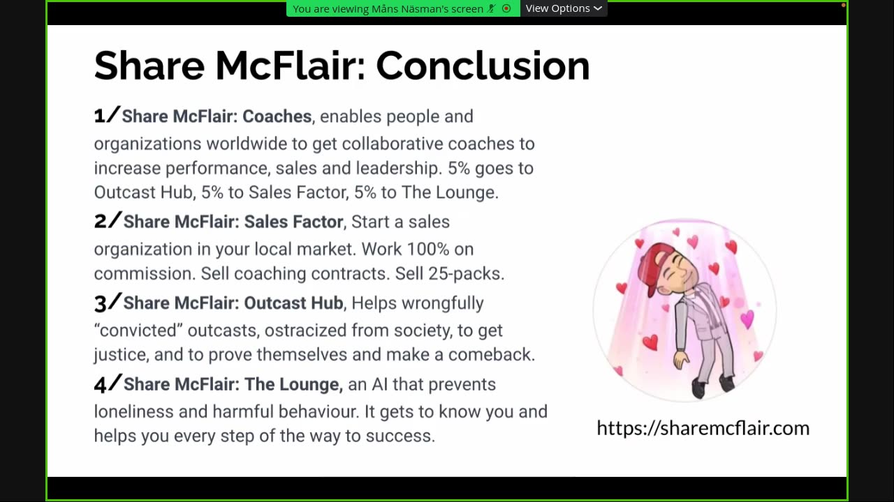 Share McFlair 4 business areas