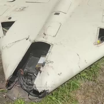 Ukrainians Display an Iranian Drone Shot Out the Sky