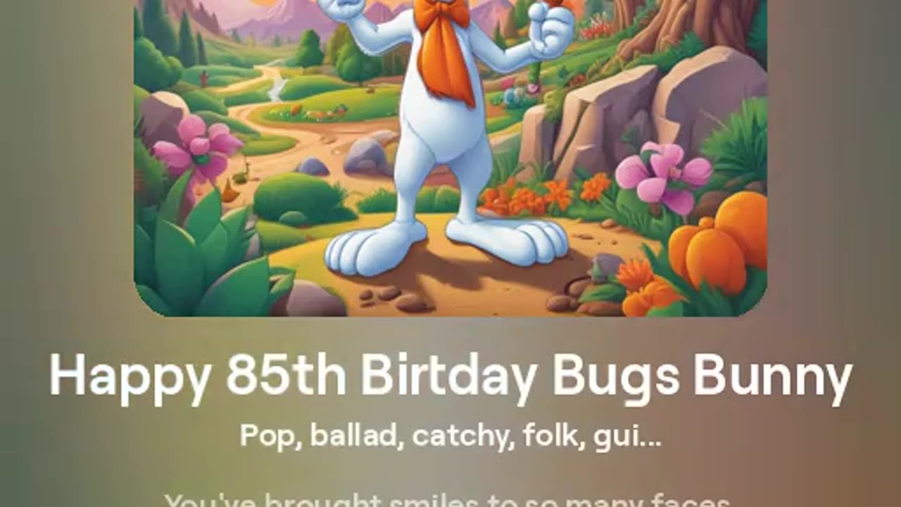 Happy 85th Birtday Bugs Bunny