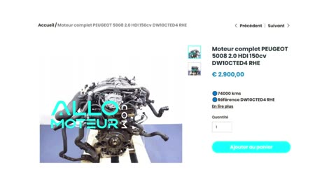 ALLOMOTEUR.COM - Moteur complet PEUGEOT 5008 2.0 HDI 150cv DW10CTED4 RHE