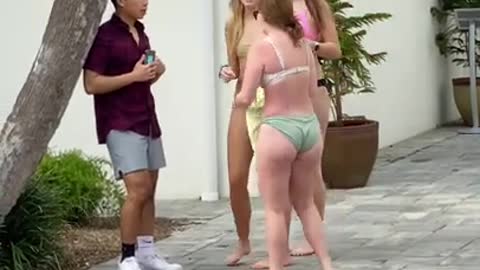 Changing Sweater Prank On Girls in Bikini #Shorts