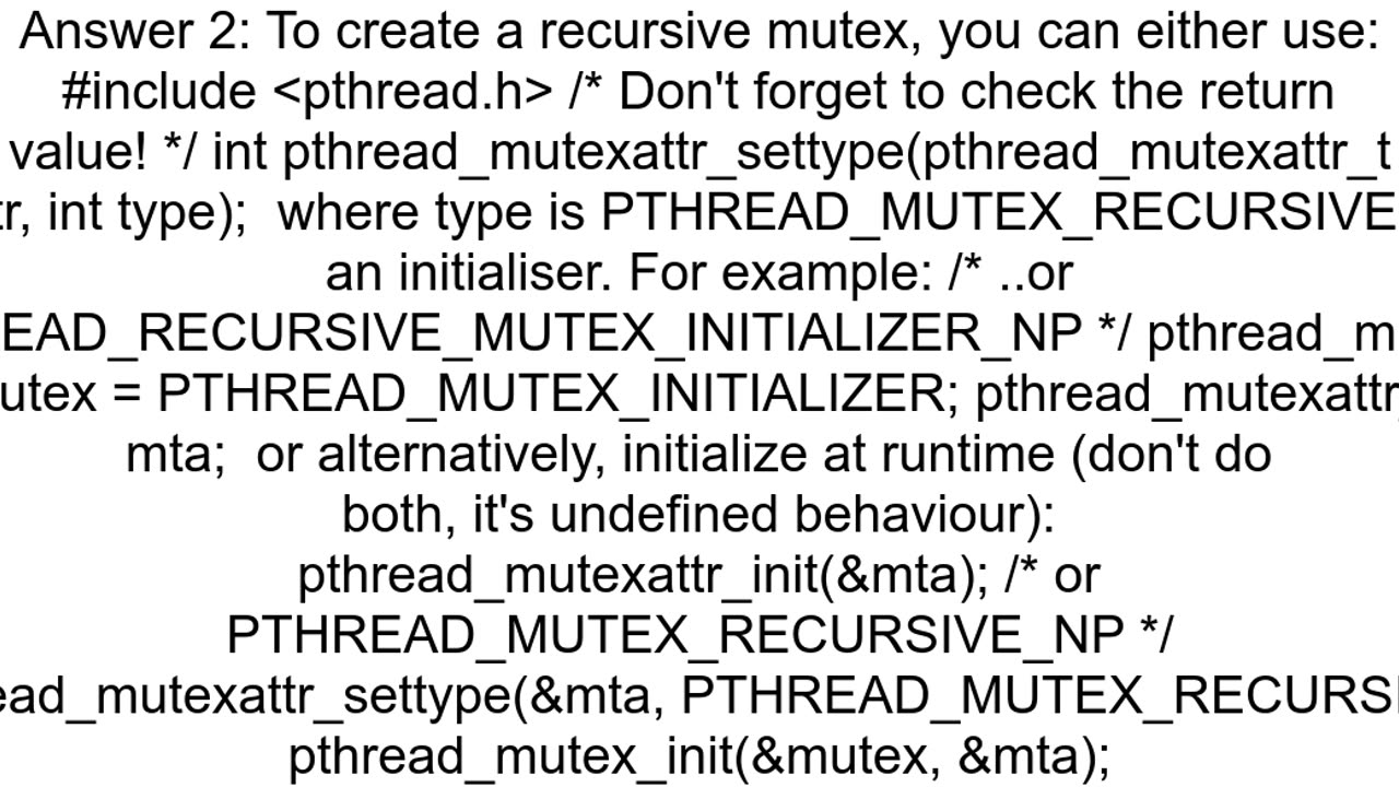 How do you declare a recursive mutex with POSIX threads