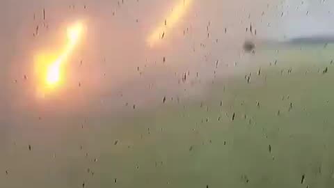 3 Ukrainian BM-27 Uragan MLRS launch a volley at Russian positions