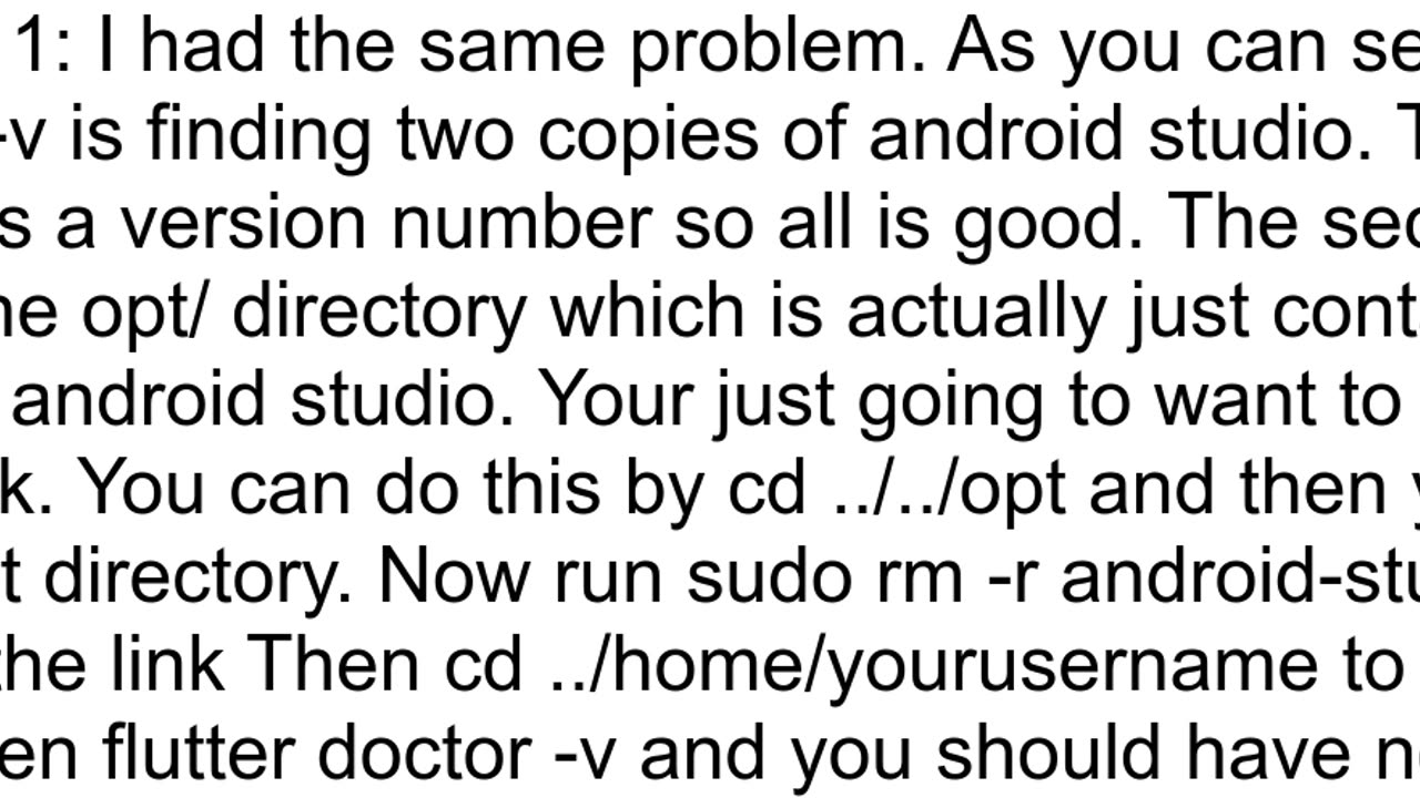 flutter doctor Unable to determine Android Studio version