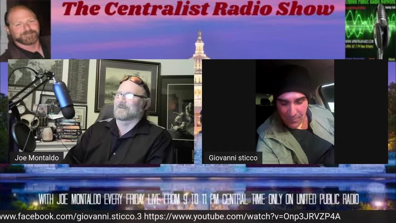 Centralist w Joe montaldo tonight's guest Giovanni Sticco