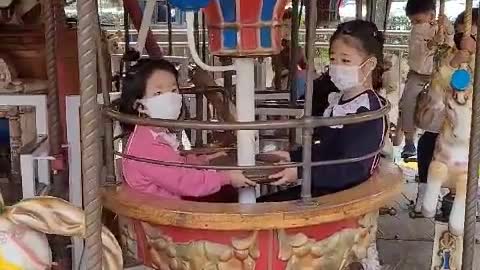 Play on a merry-go-round