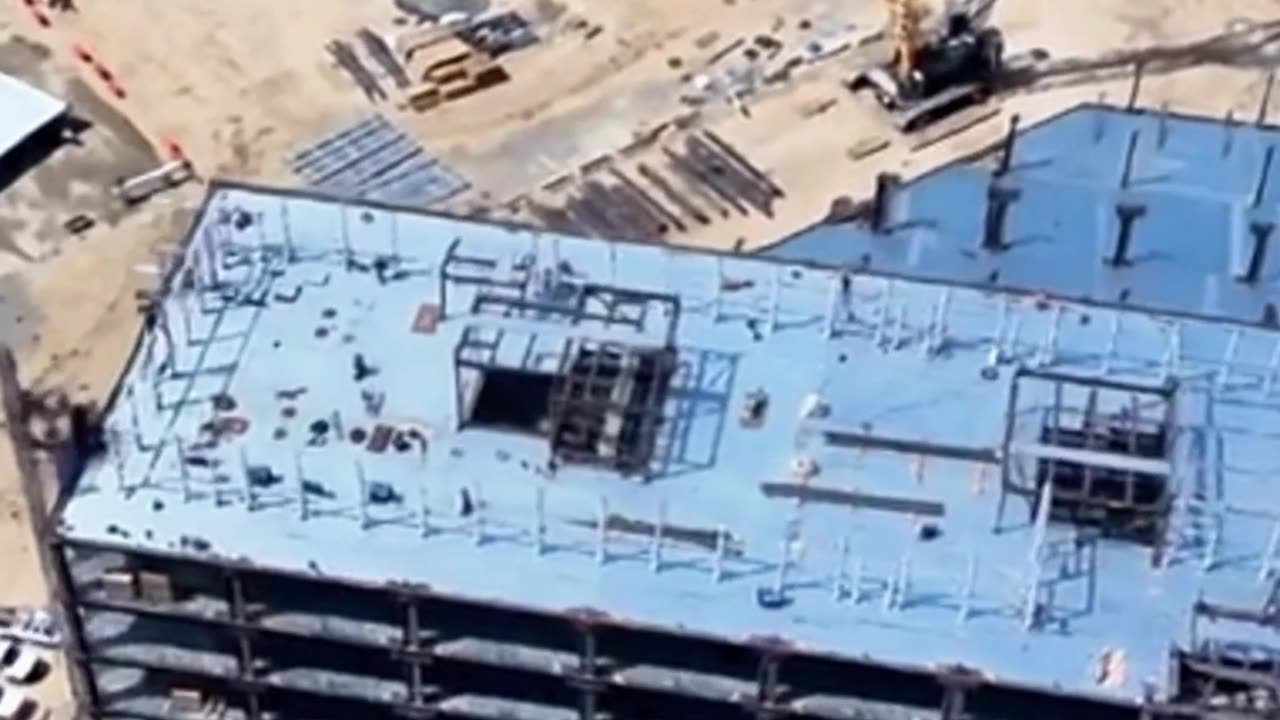 Aerial 360-Panoramic View of Parking Structure Job-Site Progression