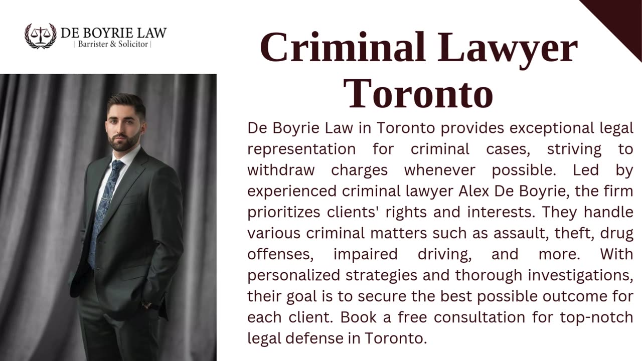 Top Criminal Lawyer in Toronto | De Boyrie Law