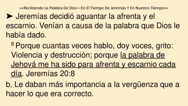 Recibiendo La Palabra De Dios—En El Tiempo De Jeremías Y En Nuestro Tiempo