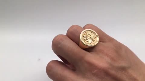 Bible rings 18K solid yellow gold ring