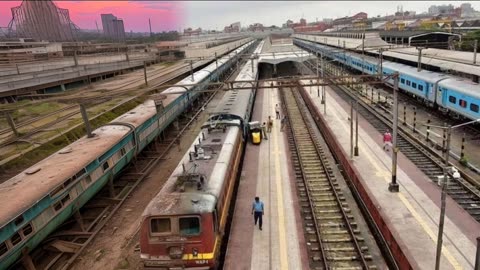 Railway station ai view.