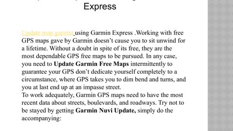 Update map garmin using Garmin Express