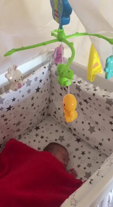 My baby is sleeping and listening to music