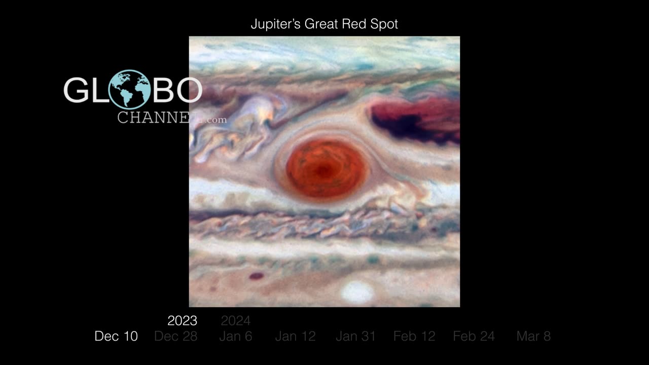 Look at how Jupiter's great red spot changes over the years in a NASA video