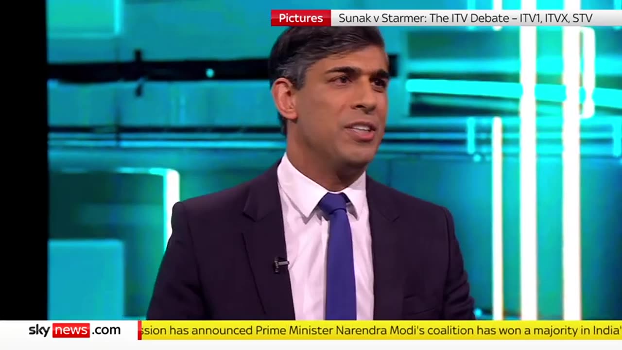 Sunak and Starmer face off in first TV leaders' debate of the general election Sky News