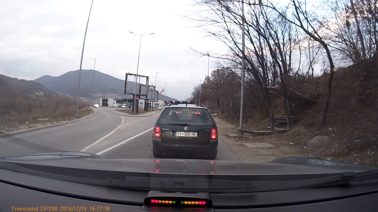 Kosovo Driver Throws Trash Out The Window