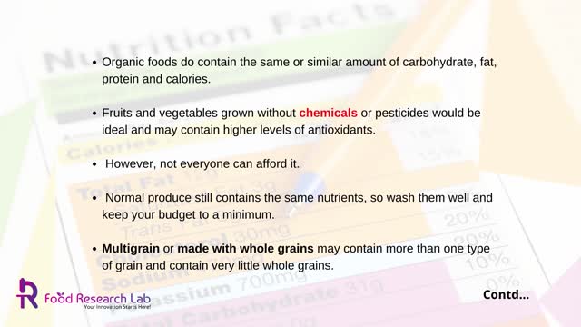 Understanding a nutritional facts label - Foodresearchlab