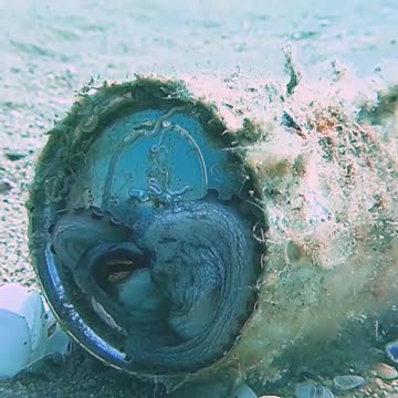 WATCH : Baby Octopus Lives In Aluminium Can 😲. #Shorts #Baby_Octopus #Octopus