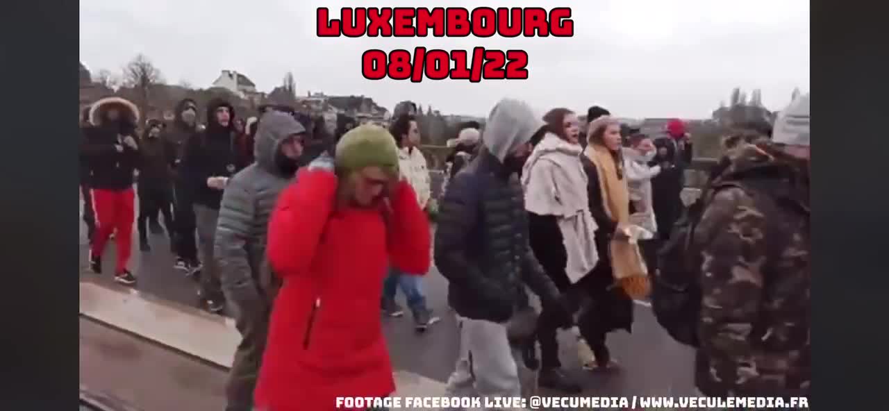 Luxembourg vaccine passport protests Jan. 8, 2021