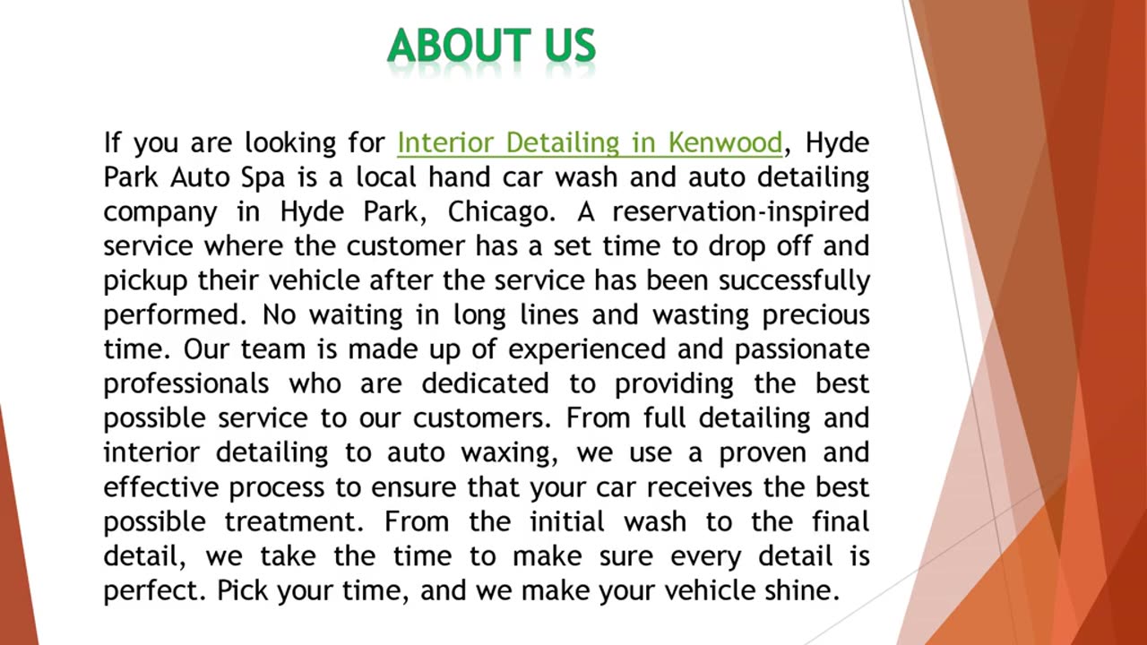 If you are looking for Interior Detailing in Kenwood