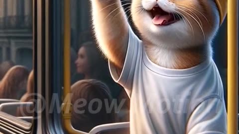 Cat -- going -- bus ---- video # cat # 🐱🐱🐱