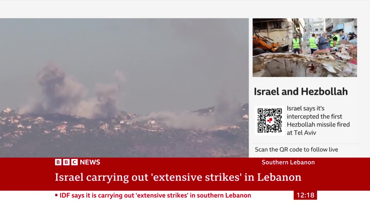 Israel carries out 'extensive' strikes in Lebanon as UK nationals told to leave