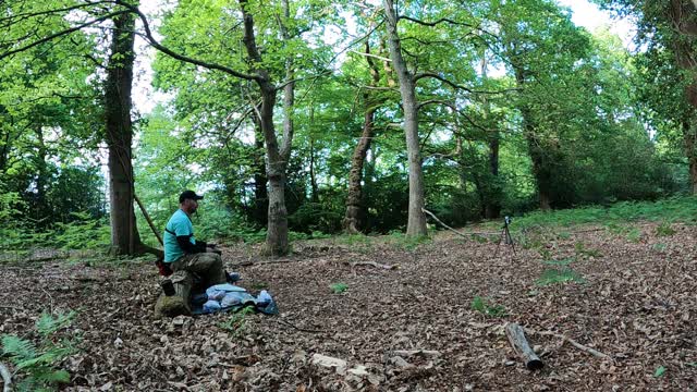 Vlogs at a historical place . Location of a hunting lodge speedlapse