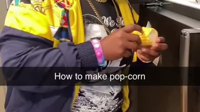 Making her pop corn