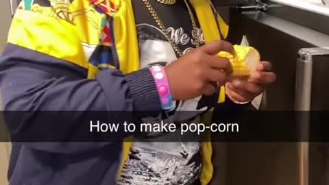 Making her pop corn