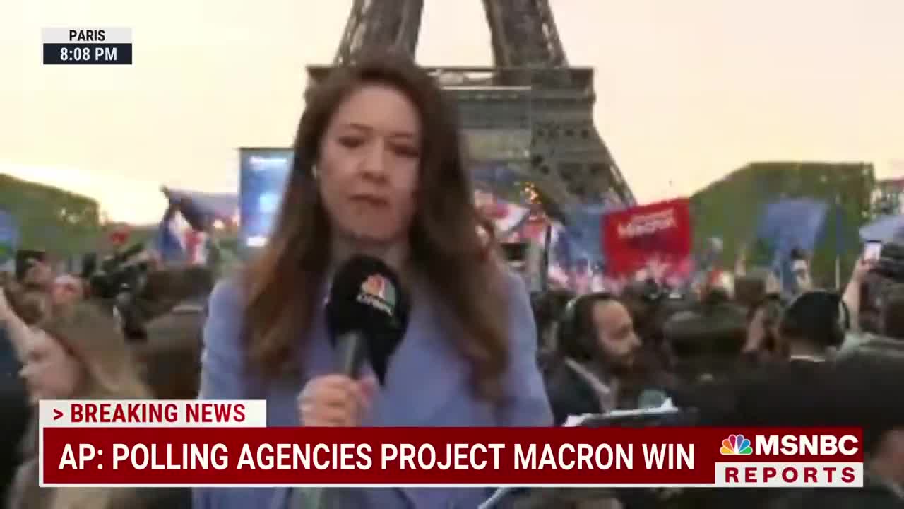 Supporters Celebrate French President Macron's Re-Election