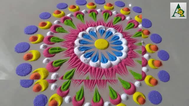 Very easy and simply beautiful Rangoli design