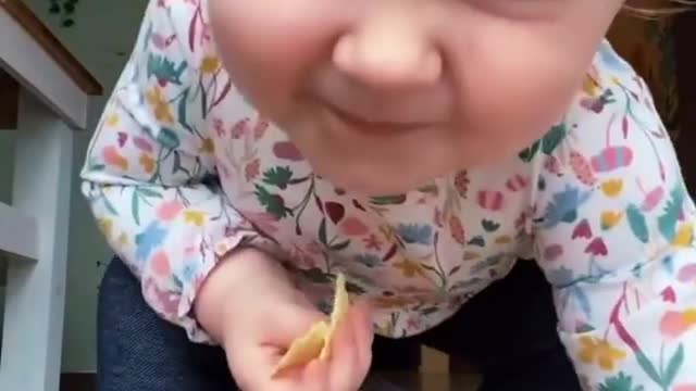 Adorable cute baby || playing and eating .