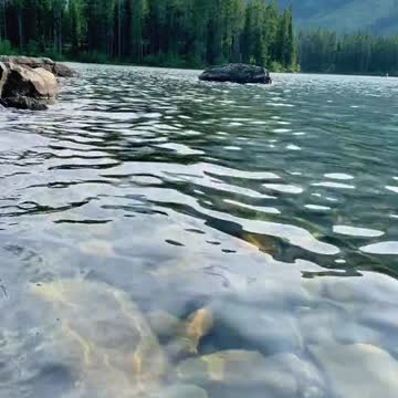 Mountains and a lake in Wyoming
