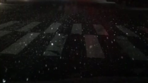 a snowy night in the car