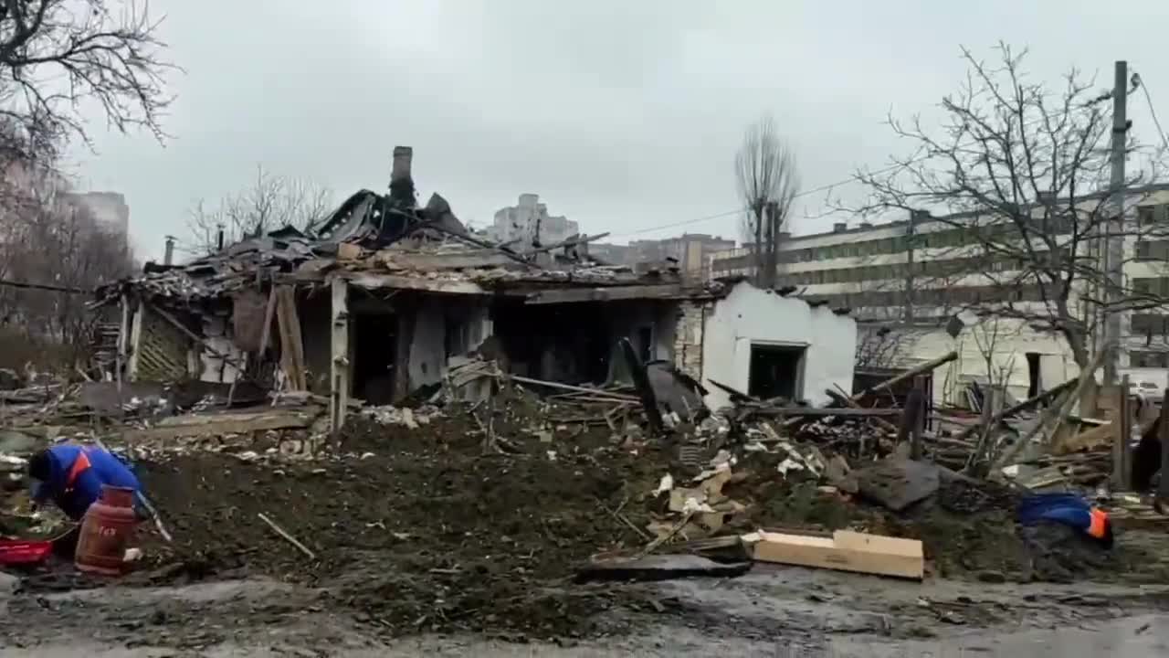 City of Zhytomyr, #Ukraine, looks after an attack