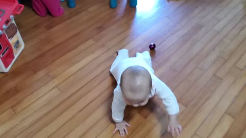 Baby learn to play football