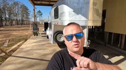 Polishing a Horse Trailer