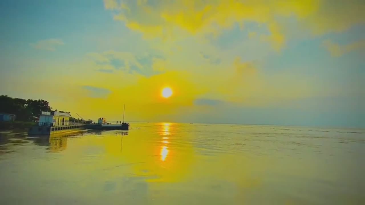 Natural beautiful sun & river view