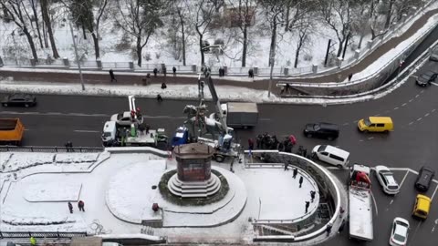 Dismantling of the monument to Mykola Shchors has been completed