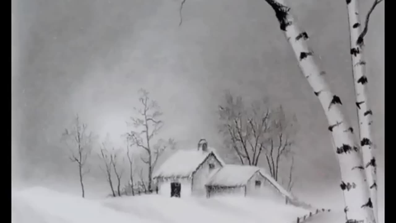 Birch tree landscape drawing for beginners by pencil.