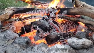 Best fire with water on homemade beach