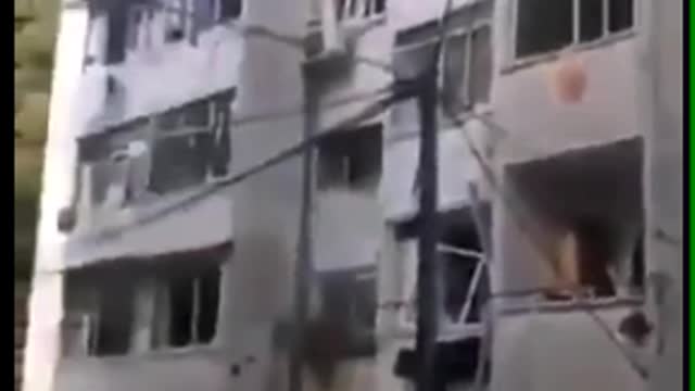 Damage from Hamas rockets in the Petah-Tikva area of Israel