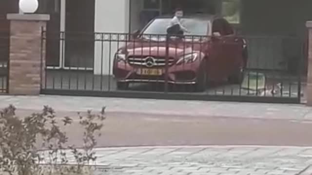 Bored Kid Uses Mercedes C180 As A Trampoline