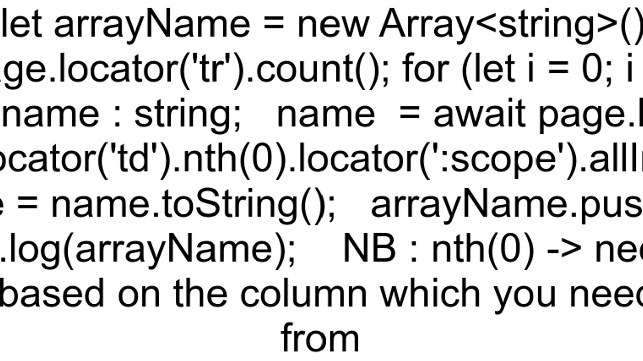 How to get text from a specific column from a table in Playwright