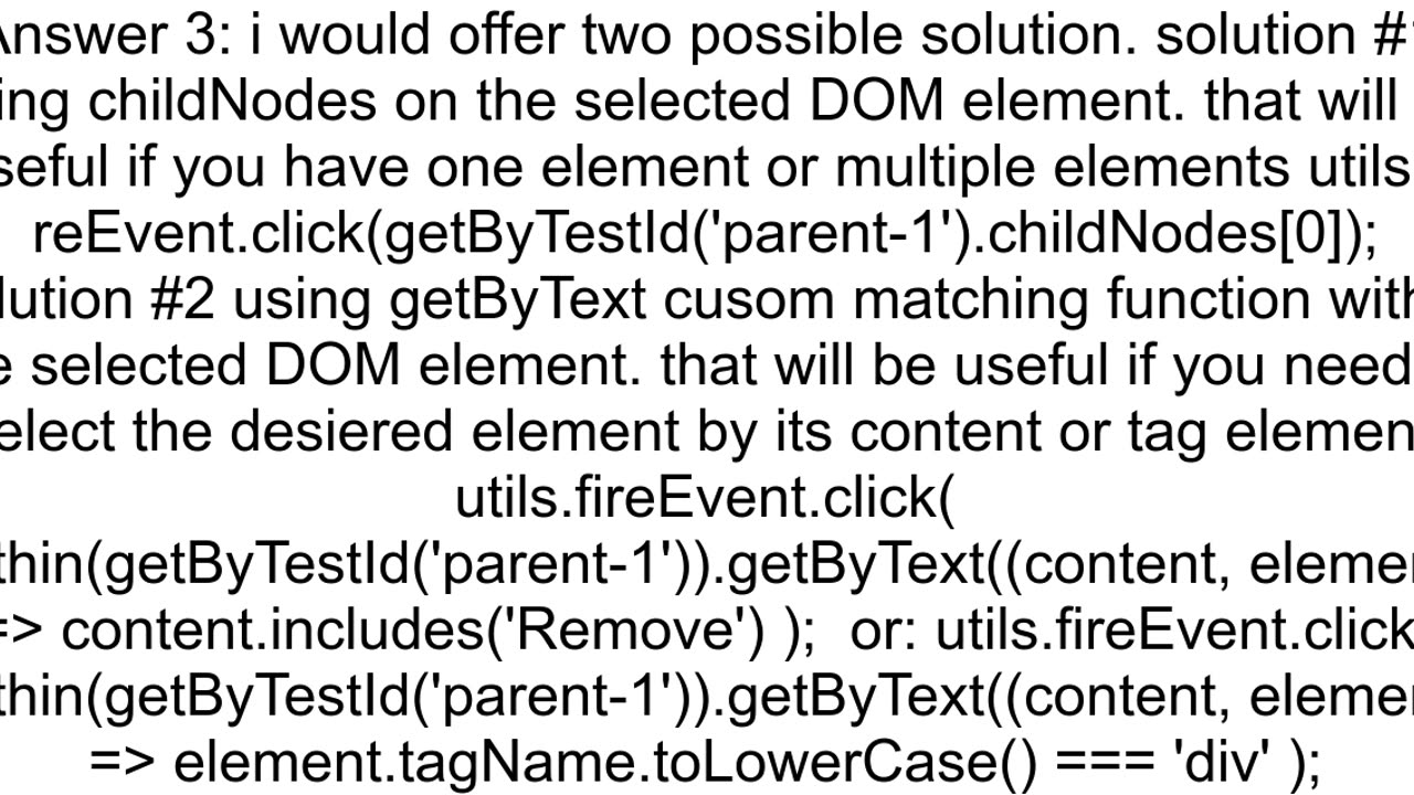 How to get the child div of parent div with some test id using react testing library