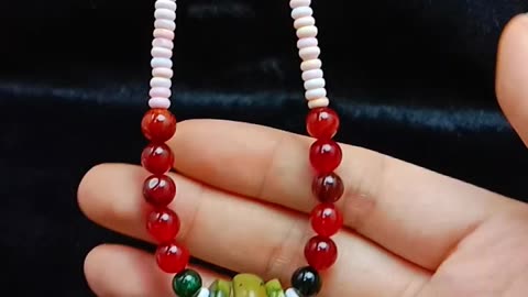 Natural turquoise and bumble bee with black onyx smooth beads necklace full strand 16inch02