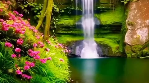 Tropical Island Waterfalls Relaxation